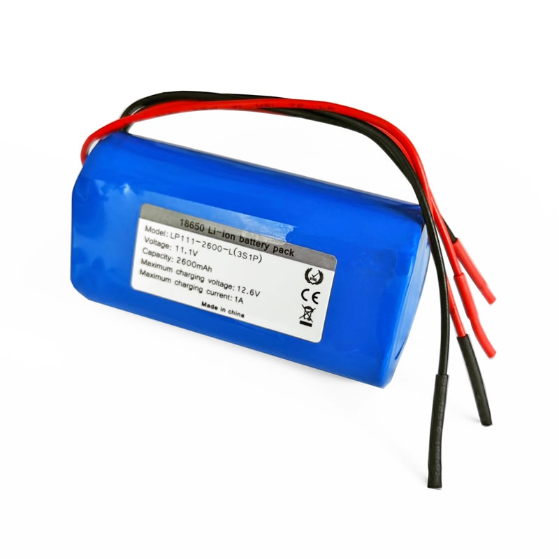 Triángulo 3S1P 10.8V 11.1V 18650 2600mAh Paquete de batería de iones de litio recargable con PCM y conector