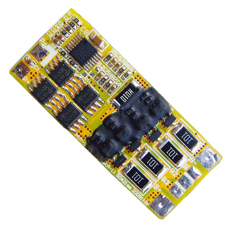 3s 4s 7A BMS para 14.4V 14.8V Li-ion/Litio/Li-Polymer 12V 12.8V LiFePO4 Tamaño del paquete de baterías L50*W21*T4mm (PCM-Li04S7-256)