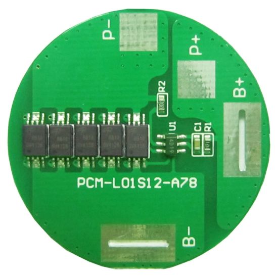 1S 12A CIRCULAR PCM BMS para 3.6V 3.7V 32650 Li-Ion / Litio / Li-Polymer 3V 3.2V LIFEPO4 Tamaño de la batería φ 36mm (PCM-L01S12-A78)