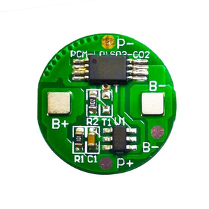 1S 3A PCM circular BMS para 3.6V 3.7V 18650 18500 Li-Ion / Litio / Li-Polymer 3V 3.2V LIFEPO4 Tamaño de la batería φ 16mm (PCM-L01S03-C02)