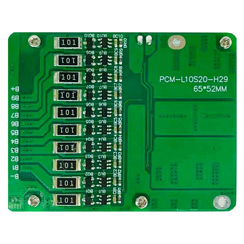 5S-10s 15A PCM BMS para 36V 37V Li-ion/Litio/Li-Polymer 30V 32V LiFePO4 Tamaño del paquete de baterías L65*W52*T12mm (PCM-L10S20-H29)