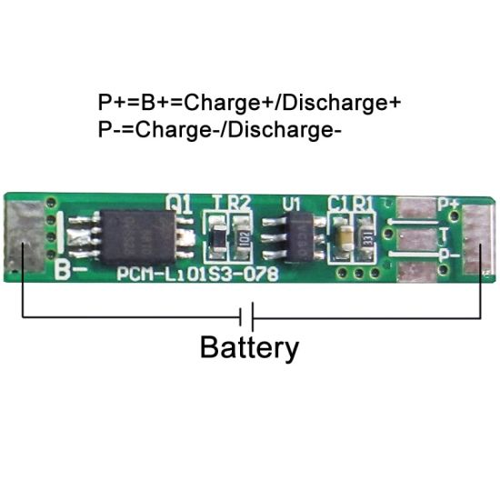 1S 3A PCM BMS para 3.6V 3.7V 063048/063448/063450 Li-Ion / Litio / Li-Polymer 3V 3.2V LIFEPO4 Battery Pack con NTC (PCM-LI01S3-078)