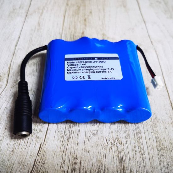 7.2V 7.4V 2S2P 18650 6000mAh 6Ah Paquete de batería de iones de litio recargable con PCM y conector