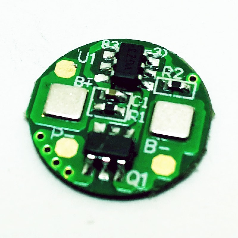 1s 2A BMS redondo para 3.6V 3.7V 14650 14500 14430 Li-ion/Litio/Li-Polymer 3V 3.2V LiFePO4 Tamaño del paquete de baterías Φ 12 mm (PCM-L01S05-833)