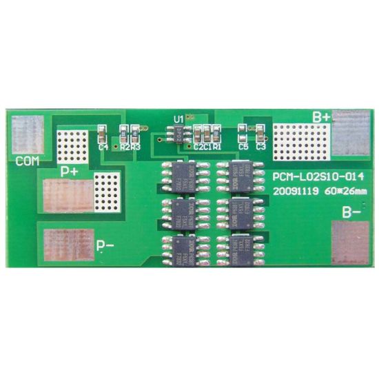 2S 10A PCM BMS para 7.2V 7.4V Li-Ion / Litio / Li-Polymer 6V 6.4V LIFEPO4 Battery Pack Tamaño L60 * W26 * T3.5mm (PCM-L02S10-014)