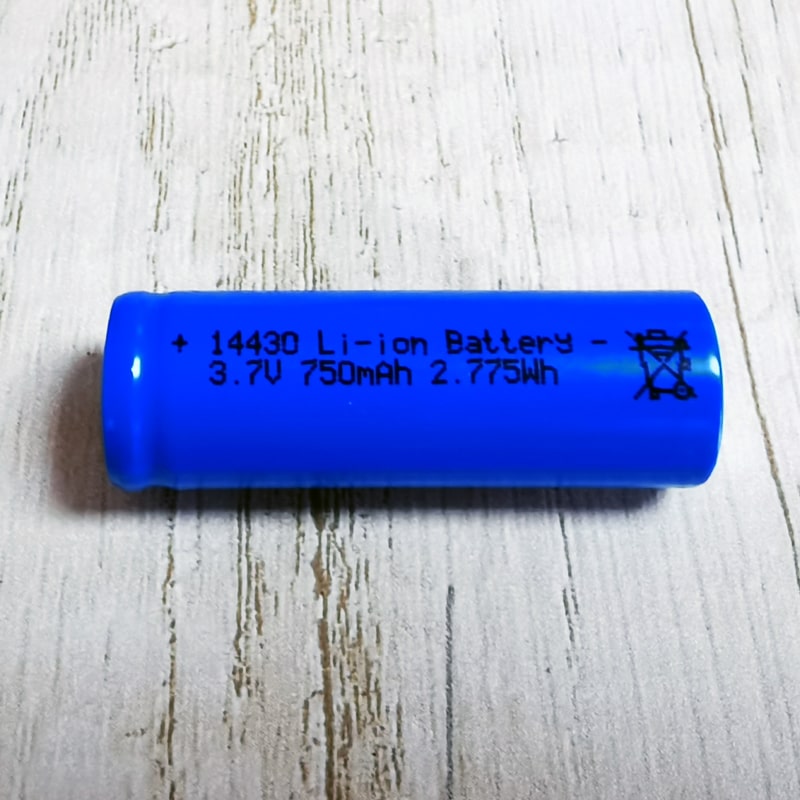 Top plana 3.6V 3.7V 14430 750mAh Célula de iones de litio recargable
